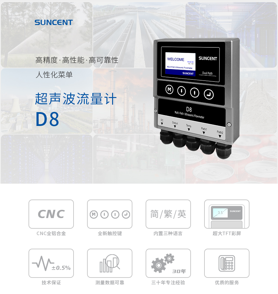 迅昇SUNCENT-D8多聲道超聲波流量計(jì)